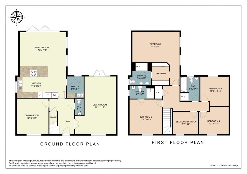 Floorplans For Somerville Place, Burford, OX18