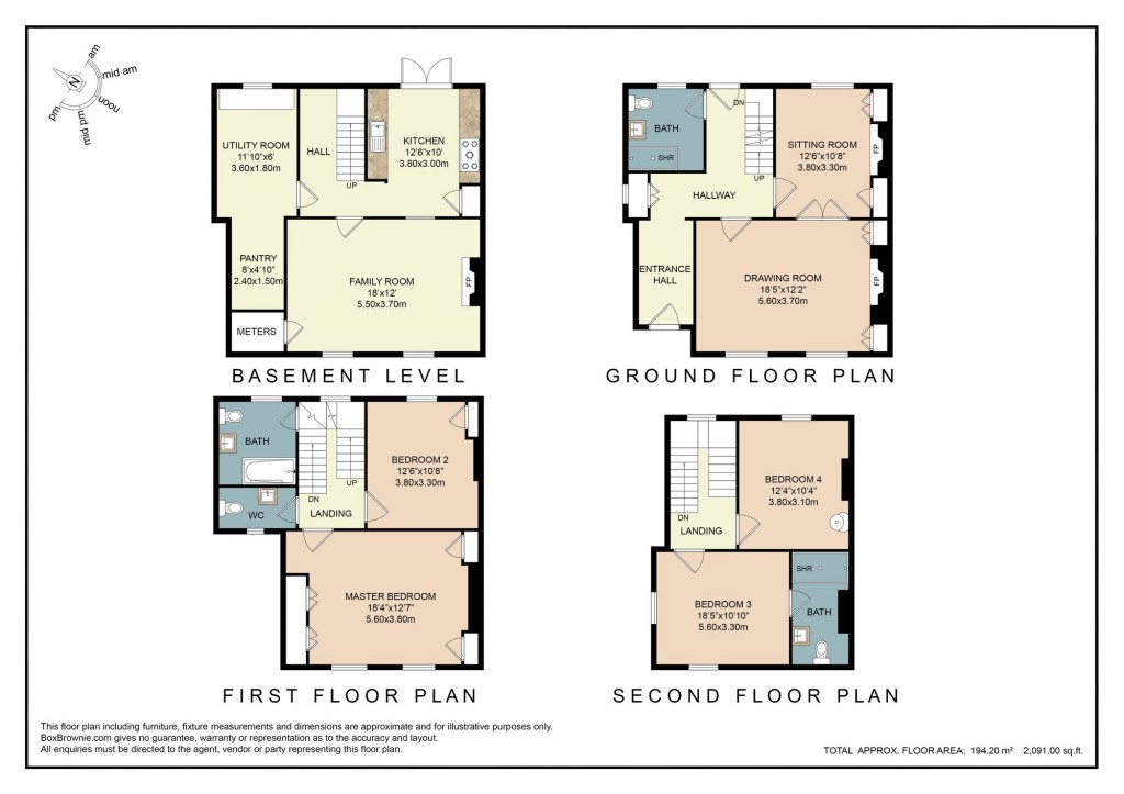 Floorplans For Montpellier Villas, Cheltenham, GL50